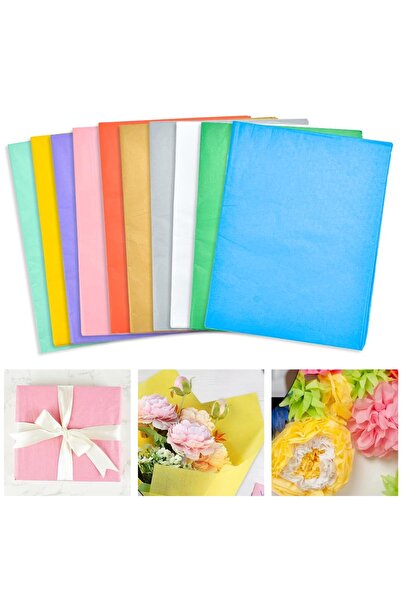 OEM 120 de foi de hârtie creponată colorată 50x70 cm 10 culori pentru împache...
