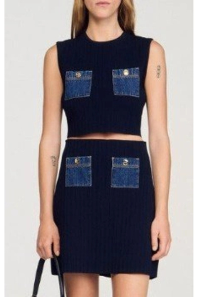 Generic Brand Ženska bluza sa otvorenim ramenima i mini suknja, set od pletiv...