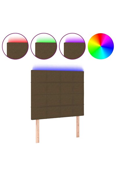 vidaxl Tăblie de pat cu LED, maro închis, 100x5x118/128 cm, textil