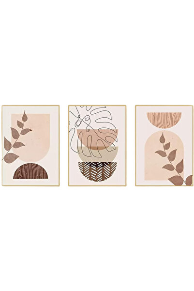 OEM Set de Tablouri Fără Ramă Abstracțe Frunze Boho pe Pânză 60x90cm, Pachet ...