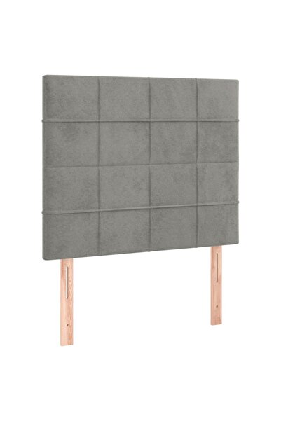 vidaxl Tăblie de pat gri deschis 100x5x118/128 cm catifea