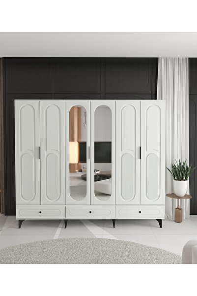 Teen & Bright DERİN 6 KAPAKLI ÇEKMECELİ GARDIROP - TAMAMI MDF