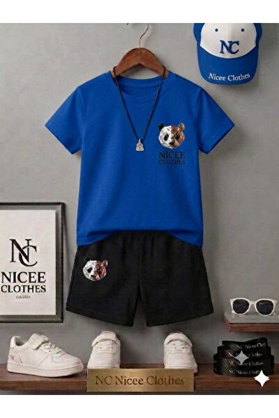 NC Nicee Clothes LETNJA DEČJA MAJICA I KRATKE HLAČE UNISEKS (MALA PANDA NA LE...
