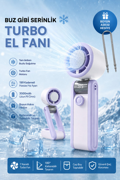 METONTECH ArcticIce Premium Buzlu Soğutmalı Şarjlı Turbo Fan | 199 Kademe, Ka...