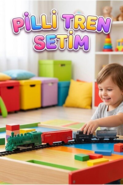 Tıfıl Toys 12 Parça Pilli Tren Seti – Işıklı ve Duman Çıkaran Modüler Ray Sis...