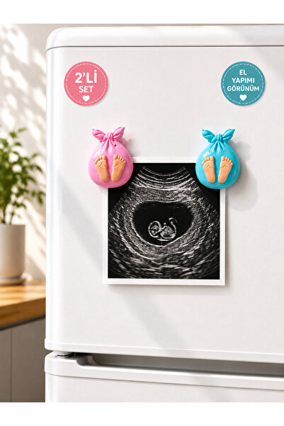 Mumperya Minik Ayaklar – Bebek Ayak İzi Magneti | Ultrason ve Fotoğraf Tutucu...