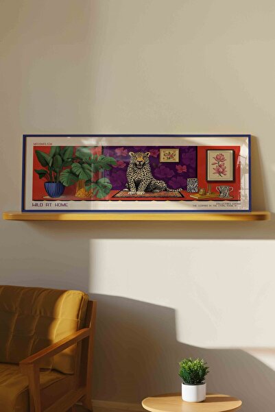Buka Shops Wild at Home Leopar Maksimalist Panoramik Çerçeveli Tablo