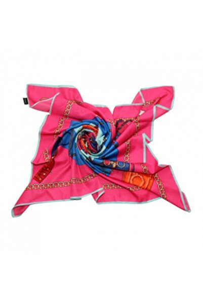 GiftForYou Esarfa din matase si poliester Classic Print Pink