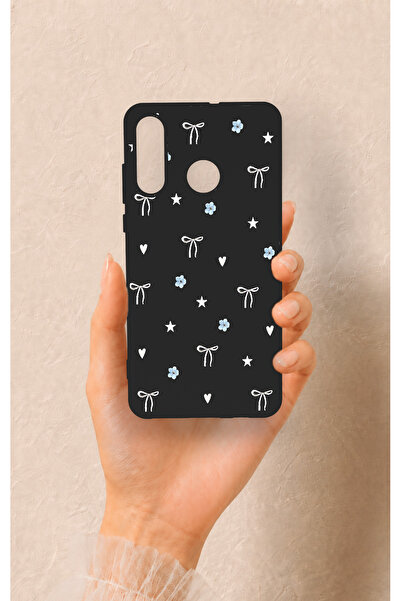 Vip Case Huawei P30 Lite Uyumlu Mini Fiyonk Siyah Desenli Silikon Kılıf