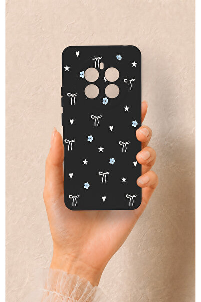 Vip Case Realme 12 4G Uyumlu Mini Fiyonk Siyah Desenli Silikon Kılıf