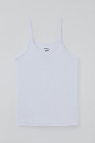 Breeze Girl's Tank Top with Straps Basic 5-14 Years, White