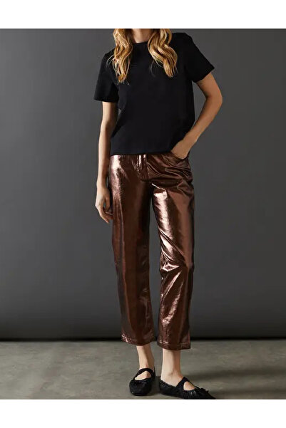 Evendi Pantaloni imitatie de piele, Maro
