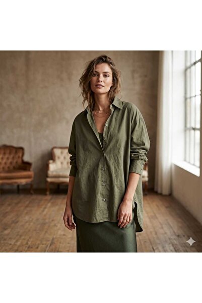 NİDİBAY Oversize Standard Long Sleeve Basic Shirt