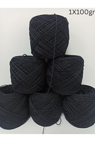 İPEK YÜN İPLİK DÜNYASI Bambu Koton Örgü İpi (Siyah) 100gr