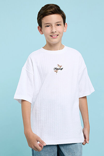 R&B Embroidered T-Shirt with Crew Neck and Short Sleeves