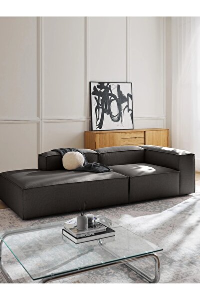 S Home Design Concept Frida Mini Dinlenme Puf Kanepe Köşe, Sol Köşe, Keten An...