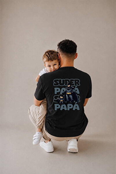 genosha Father's Day Gift, Father-Child Combination, 100% Cotton Oversize T-S...
