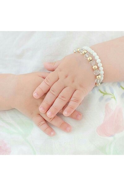 Shiklik 2-Piece Pearl and Beaded Model Baby Girl Bracelet