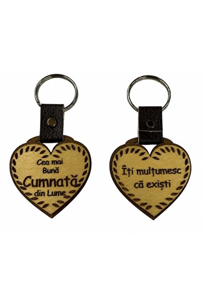 LimArt Breloc personalizat din lemn MDF și piele, în formă de inimă, model  "...