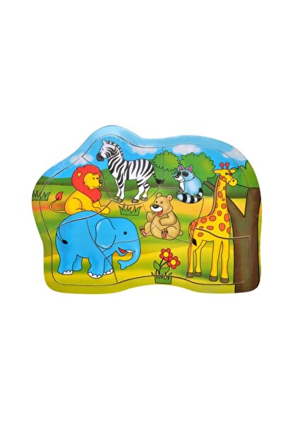 OEM Puzzle din lemn cu animale din junglă (9 piese) - 23 x 17 cm