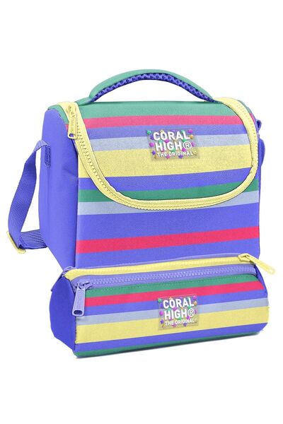 Coral High Set cutie de prânz și suport pentru pix cu trei compartimente - cu...