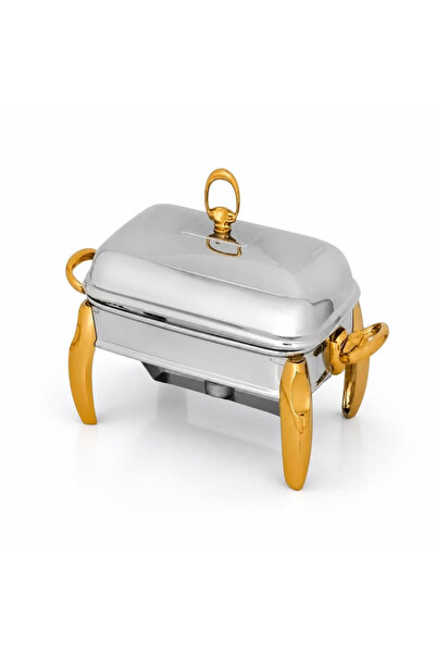 GÜREN 101000194 Rectangular Serving Set with Candle Warmer 3 Lt