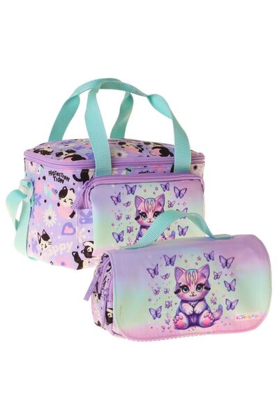 KAUKKO Set cutie termoizolantă și suport pentru pix pentru fete, cu model de ...