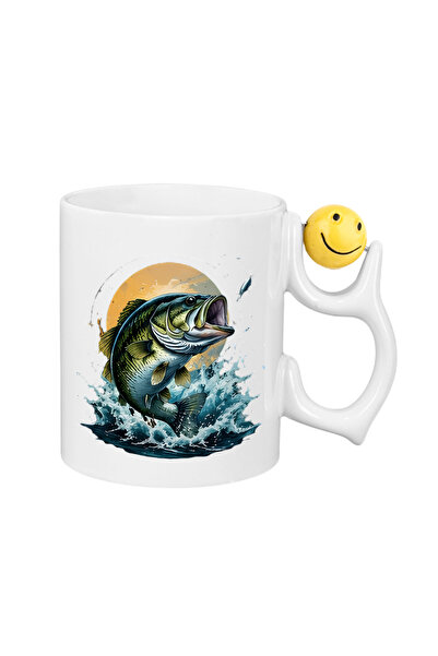 CERCİBAZAAR Fish Themed Special Design Porcelain Mug – 300 ml Stylish Mug wit...