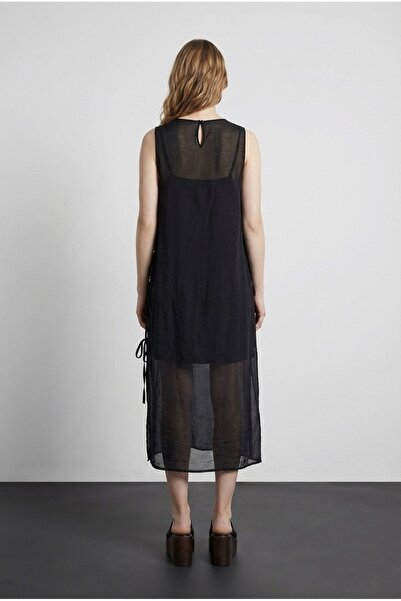 Quzu Tulle Layered Tie-Side Dress