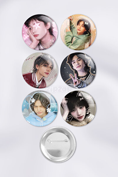 ZipZap Hyunjin Stray Kids KPOP Çanta Süsü Rozet İğneli Buton Rozet Seti (6 ADET)