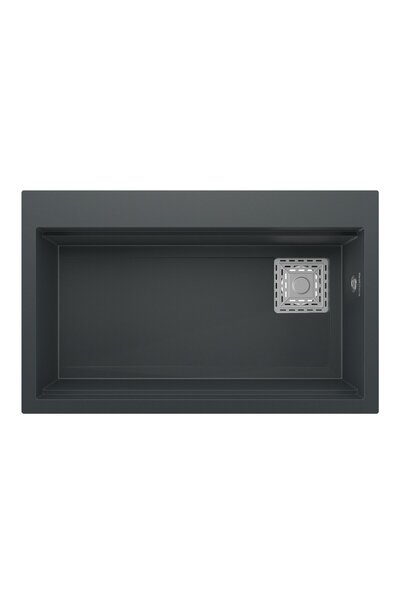 RealStone Likya Granit Evye 755x470 mm Fonksiyonel Mutfak Evyesi - Likya Siyah