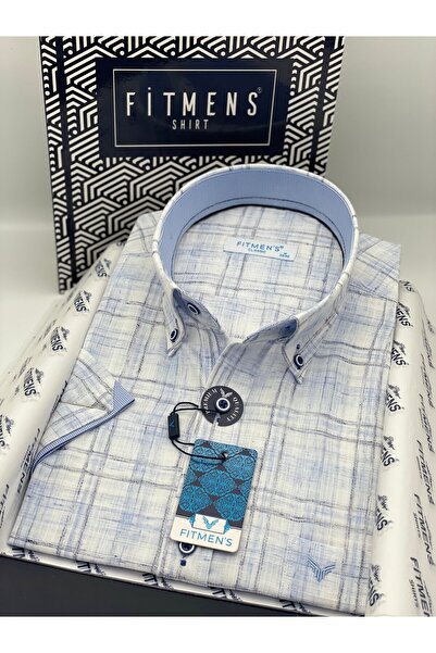 Fitmens Classic Short Sleeve Linen Collar Buttoned Gift Boxed Men's Shirt Fs-...