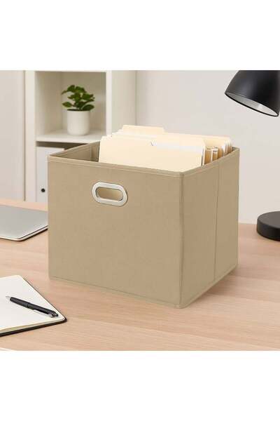 OEM Cutie depozitare textila bej, 31x31x31 cm, organizer pliabil pentru dulap...