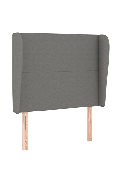 vidaxl Tăblie de pat cu aripioare gri închis 83x23x118/128 cm textil