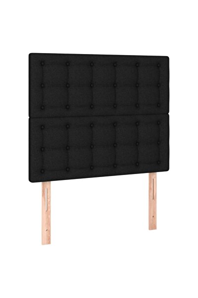 vidaxl Tăblie de pat neagră 80x5x118/128 cm, material textil