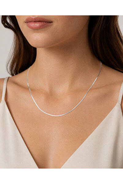OGHAMAY 316L Steel Silver Color 60cm Thin Italian Snake Chain Necklace Tarnis...