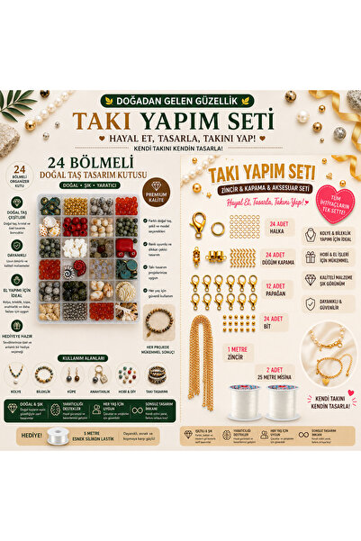 By MO Accessories Set de bijuterii cu design special, cu pietre naturale, pen...