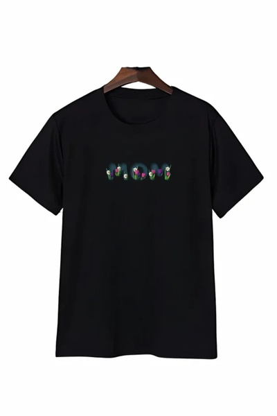 Beruflic Mother's Day Mom Floral Themed Printed Oversize Crew Neck Tshirt