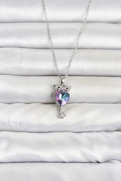 online kapsulavm avm alışveriş 316L Steel Chain Silver Color Owl Model Women'...