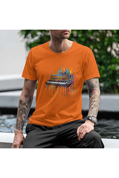 iLovePrints Colorful Abstract Piano Art Tshirt