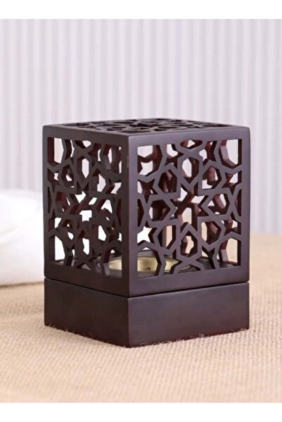 Generic Premium Arabic Bakhoor Burner Brown – Elegant Geometric Metal Incense...