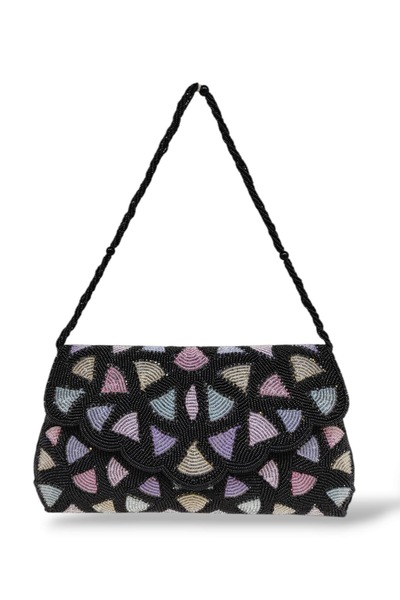 ARCAD Handmade Beaded Shoulder Bag with Chain Strap – Indian Artisan Evening Clutch Bag"