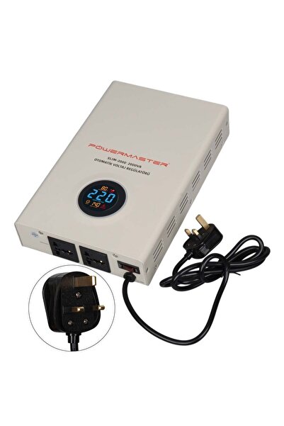Powermaster SLIM-2000 Otomatik 2000VA Kombi Voltaj Regülatörü (İngiliz Fişli ...