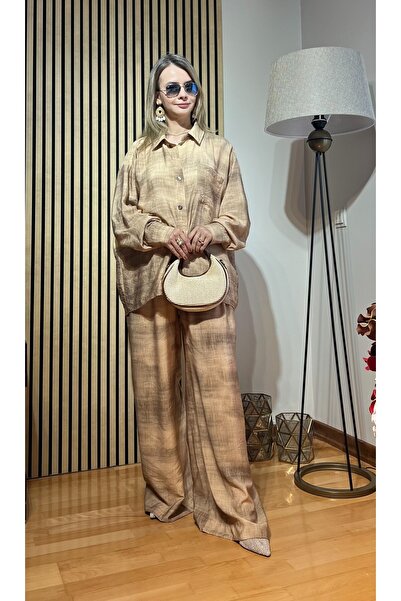 Cardella Vera Hijab Compatible Summer Modal Fabric Oversize Shirt and Pants Set