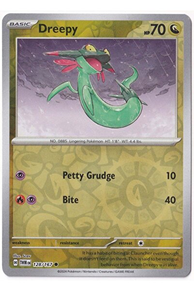 Pokemon Dreepy [Reverse Holo] 128/167 - Twilight Masquerade - بطاقة (لون النع...