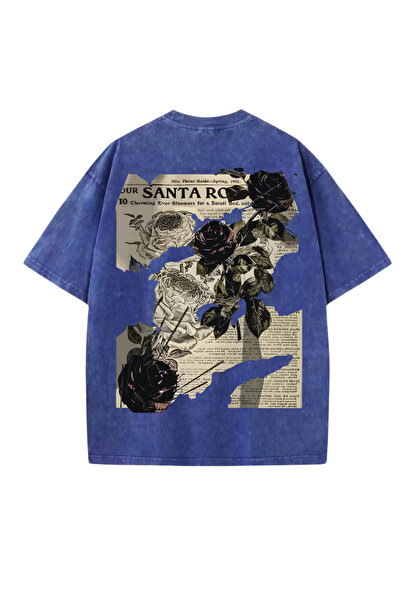 Touz Moda Periva ulična odjeća Rose Štampano Unisex Oversize kroj Vintage T-s...