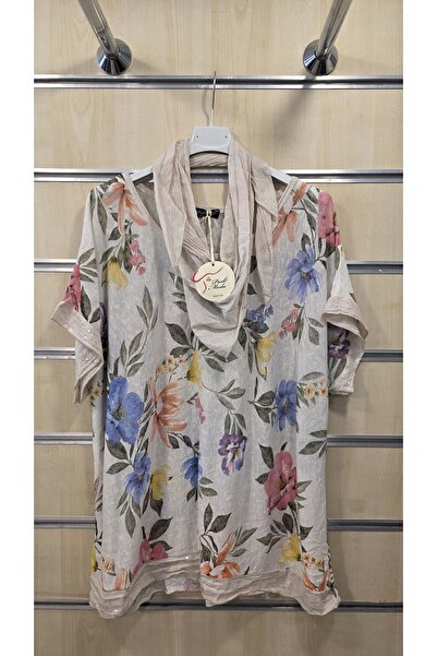 Park Moda Ιταλική Μπλούζα με Σάλι, Μείγμα Λινών