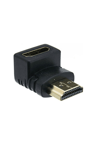 Generic Αντάπτορας HDMI θηλυκό σε HDMI Αρσενικό (Μούφα), γωνιακός 90°, Μαύρος