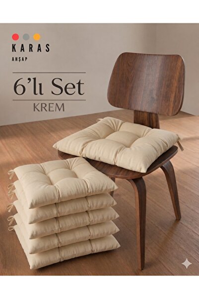 KARAS AHŞAP Tekstil Modern 6’lı Sandalye Minderi Takımı - Minder Seti (40x40 cm)