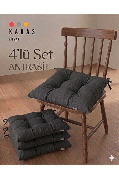 KARAS AHŞAP Tekstil Modern 4’lü Sandalye Minderi Takımı - Minder Seti (40x40 cm)